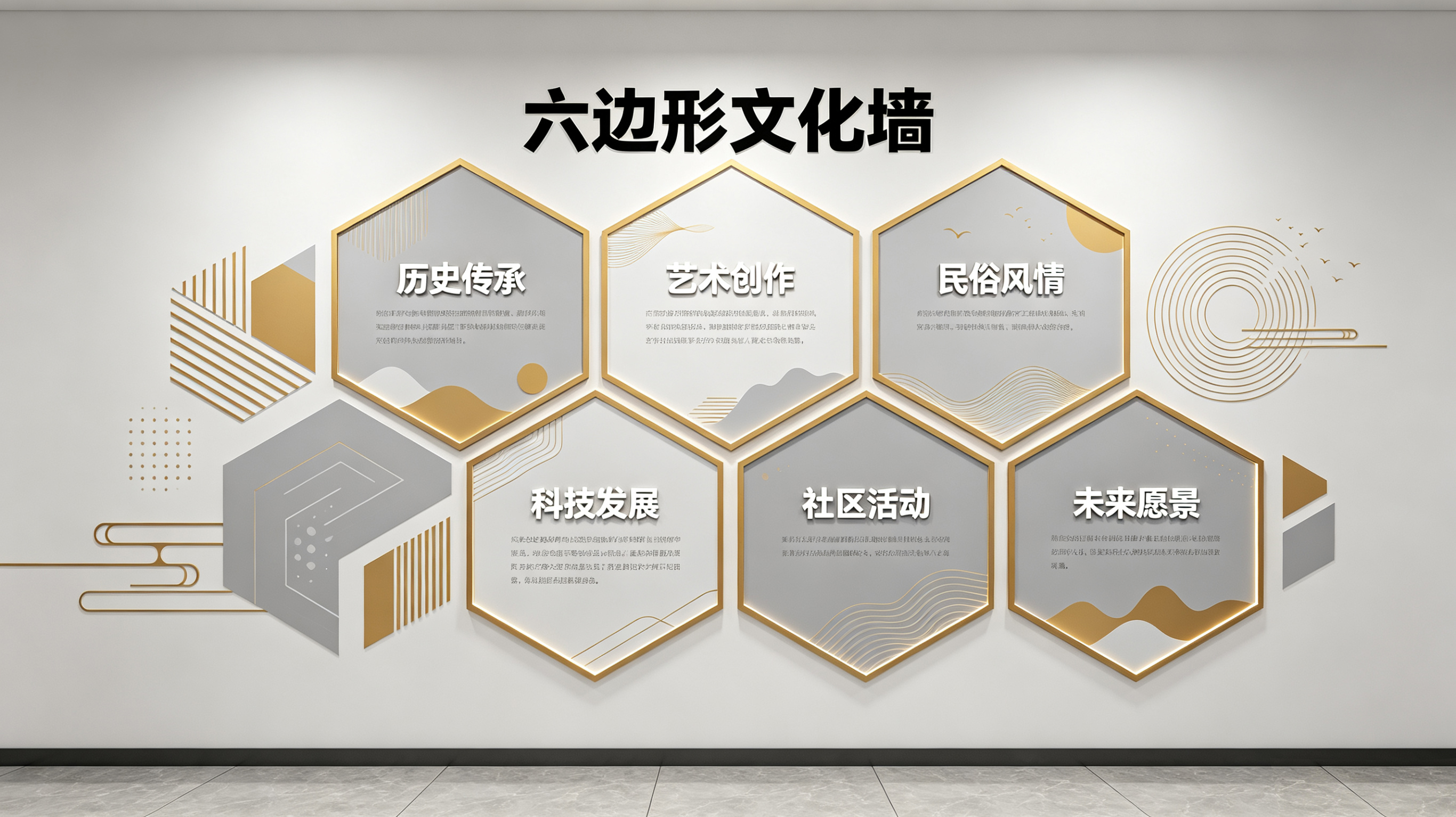罗平企业文化墙 | 六边形信息美学